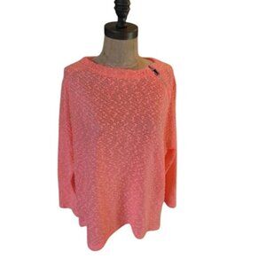 Jamie Sadock Size L Large Nubby Long Sleeve Sweater Knit Top Sporty